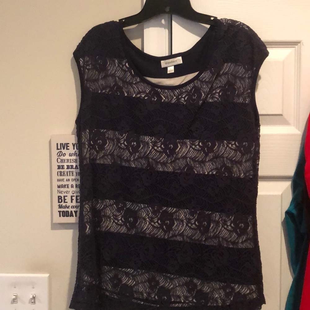 Blue and white too with blue lace overlay